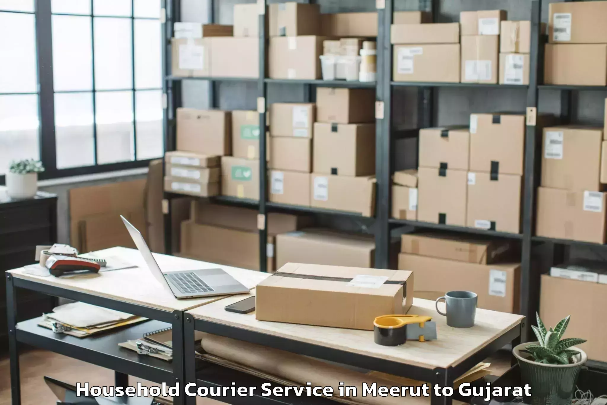 Trusted Meerut to Navrachana University Vadodara Household Courier